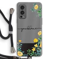 Gele bloemen: OnePlus Nord 2 5G Transparant Hoesje met koord