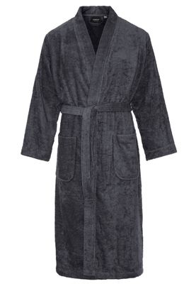 Kimono donkergrijs unisex - badstof katoen