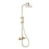 Regendoucheset Opbouw Sanilux Blair Thermostatisch Geribbelde Knop Douchekop 30 cm Goud Sanilux