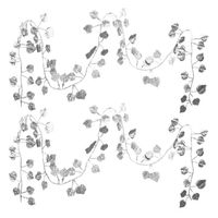 2x Stuks kerstboom decoratie slinger met zilveren bladeren 200 cm