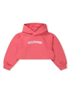 Tommy Hilfiger Junior hoodie en coton mélangé à logo imprimé - Rose