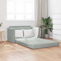 Vouwsofa Bed Lichtgrijs 124 x 71 x 78 cm Fluweel