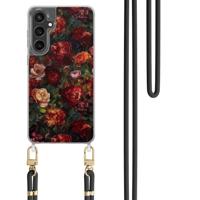 Samsung Galaxy S24 FE hoesje met zwart koord - Floral garden