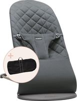 BabyBjörn Wipstoeltje Bliss Antraciet Cotton met Transporttas Zwart - thumbnail