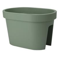 Balkon plantenpot/bloempot - groen - 40 x 25 cm - ovaal - kunststof