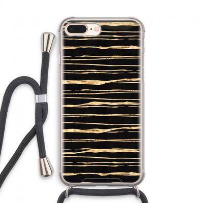 Gouden strepen: iPhone 7 PLUS Transparant Hoesje met koord