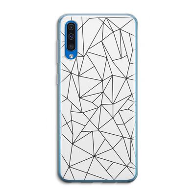 Geometrische lijnen zwart: Samsung Galaxy A50 Transparant Hoesje