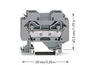 WAGO 283-101 Doorgangsklem 12 mm Spanveer Toewijzing: L Grijs 50 stuk(s)