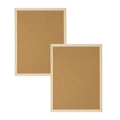 Gerimport Prikbord/memobord - 2x - kurk - bruin - 30 x 40 cm - hobby/knutsel materialen