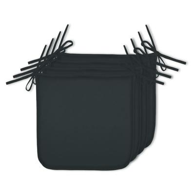 Stof Textile Tuin stoelkussens - set 4x stuks - antraciet - 38 x 38 x 4 cm - voor buiten