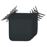 Stof Textile Tuin stoelkussens - set 4x stuks - antraciet - 38 x 38 x 4 cm - voor buiten Stof Textile Tuin stoelkussens - set 4x stuks - antraciet - 38 x 38 x 4 cm - voor buiten