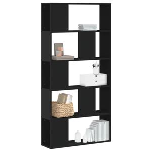 Boekenkast 5-laags 80,5x23,5x162,5 cm bewerkt hout zwart