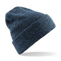 Beechfield Heritage Beanie - gebreid - wintermuts - petrol blauw - volwassenen - Dames / herenmuts