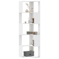Boekenkast 5-laags hoek 50x50x179 cm bewerkt hout wit - thumbnail
