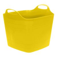 Flexibele emmer - geel - 25 liter - kunststof - vierkant - 35 x 38 cm - Wasmanden - thumbnail
