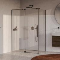 BRAUER Stellar douchecabine met draaideur helder glas 140x80x200 omkeerbaar incl. glascoating PVD gunmetal geborsteld