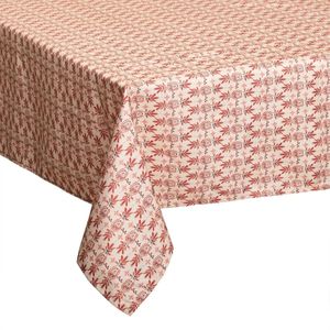 Tafelkleed rechthoekig 240 x 140 cm rood met print polyester