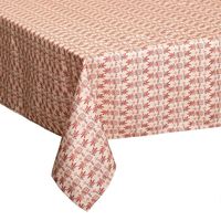 Tafelkleed rechthoekig 240 x 140 cm rood met print polyester - thumbnail