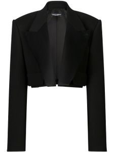 Dolce & Gabbana blazer à effet velours - Noir