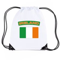 Ierland nylon rugzak wit met Ierse vlag - thumbnail