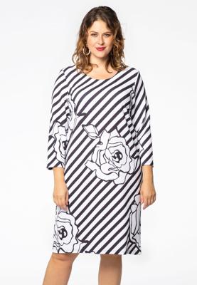 Yoek Jurk STRIPE ROSE | Blauw | Maat 58/60