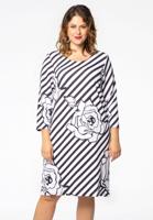 Yoek Jurk STRIPE ROSE | Blauw | Maat 54/56