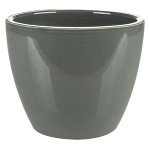 Plantenpot/Bloempot in een strakke Scandinavische look antraciet Dia 13 cm en Hoogte 11 cm