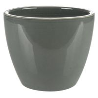 Plantenpot/Bloempot in een strakke Scandinavische look antraciet Dia 13 cm en Hoogte 11 cm