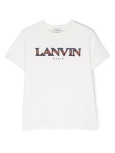 Lanvin Enfant t-shirt à logo brodé Curb - Blanc