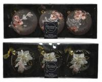 Kerstballenset a 3 stuks roze 8 cm glas