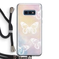 White butterfly: Samsung Galaxy S10e Transparant Hoesje met koord