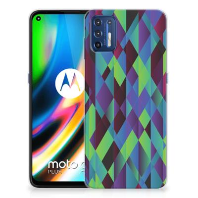 Motorola Moto G9 Plus | TPU Hoesje | Abstract Green Blue