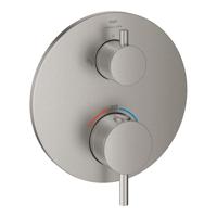 Grohe Atrio thermostatische afdekset met omstel supersteel 24358DC0 - thumbnail