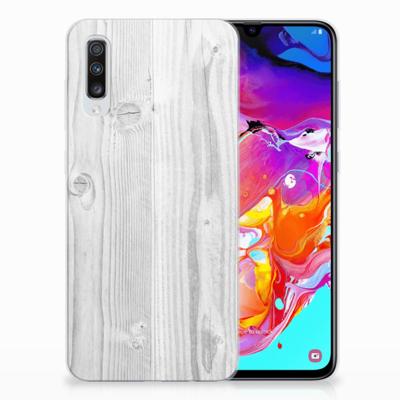 Samsung Galaxy A70 | Bumper Hoesje | White Wood
