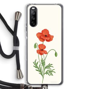 Red poppy: Sony Sony Xperia 10 III Transparant Hoesje met koord
