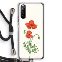 Red poppy: Sony Sony Xperia 10 III Transparant Hoesje met koord