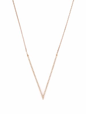 Djula collier Big V en or rose 18ct serti de diamants