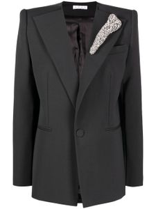 AREA blazer Crystal Bone à simple boutonnage - Noir