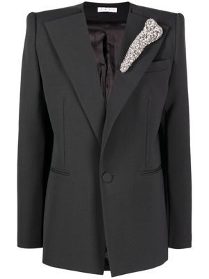 AREA blazer Crystal Bone à simple boutonnage - Noir