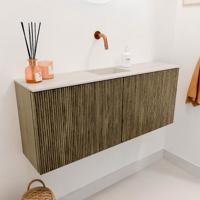 Toiletmeubel Mondiaz Joya Dlux | 100 cm | Meubelkleur Dusk | Faye wastafel Meli Wasbak Midden | Zonder kraangat(en)