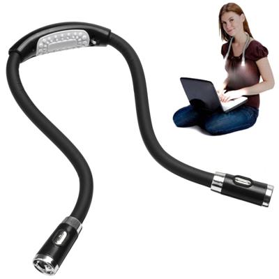 Draagbare U-vormige LED flexibele handsfree knuffel nek lezing boek lamp fakkel (zwart)