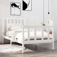 Bedframe massief hout wit 90x190 cm