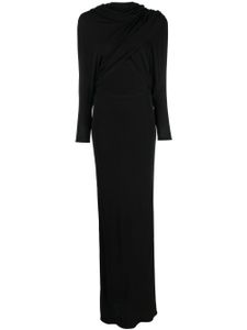 Saint Laurent robe longue à capuche - Noir