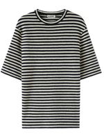 Jil Sander t-shirt rayé à col rond - Noir