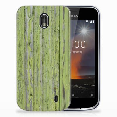 Nokia 1 | Bumper Hoesje | Green Wood