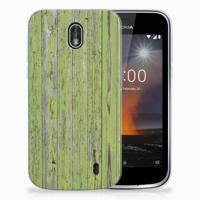 Nokia 1 | Bumper Hoesje | Green Wood
