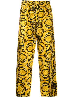 Versace bas de pyjama à imprimé baroque - Noir