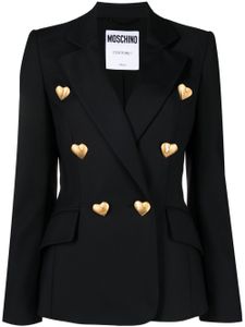 Moschino blazer croisé à boutons cœur - Noir