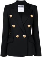 Moschino blazer croisé à boutons cœur - Noir - thumbnail