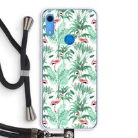 Flamingo bladeren: Huawei Y6s Transparant Hoesje met koord